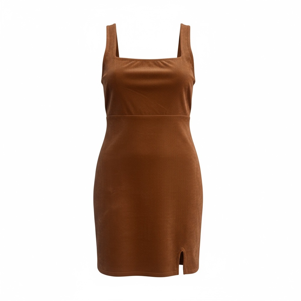 Almost Famous Rust Corduroy Dress